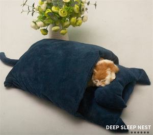 Cordero invierno lindo gato saco de dormir extraíble lavable cálido semicerrado edredón mascotas perros todas las estaciones tejido gato cama de pared - Product Image 5