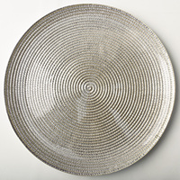 Assiettes de luxe de qualité supérieure en gros, motif spirale, électroplaquées, ensemble d'assiettes de présentation en verre pour mariage et banquet
