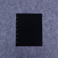 Classeur PP noir à trou champignon Couvercle semi-transparent Étui pour agenda détachable et remplaçable pour cahiers à feuilles mobiles Produit de classement