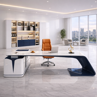 Bureau de direction en bois de luxe pour le bureau du patron, PDG - Design moderne et durable, qualité commerciale, utilisation à domicile ou au bureau