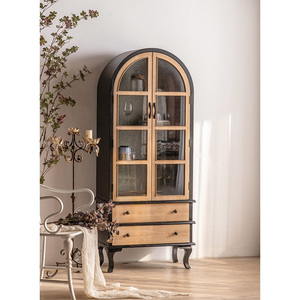 Gabinete Arqueado <span class=keywords><strong>de</strong></span> Madera Rústico Estilo Vintage Francés, Mueble Moderno para el Hogar, Almacenamiento para Dormitorio y Sala <span class=keywords><strong>de</strong></span> Estar, <span class=keywords><strong>Aparador</strong></span> Versátil - Product Image 3