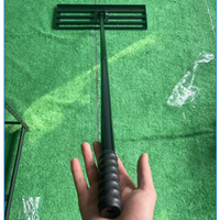 Outil de nivellement de pelouse galvanisé à froid, grande taille, hauteur réglable, manche en métal, râteau pour gazon de golf, pour le sable