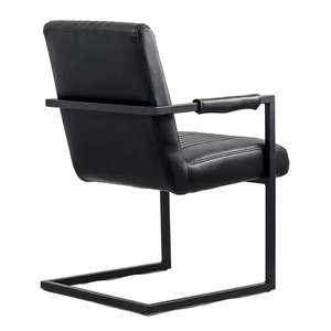 Muestra gratis Muebles modernos Silla de visita con respaldo alto Silla de oficina de cuero industrial en forma de Z negra de lujo - Product Image 4