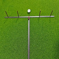 SwingPerfect Outil d'entraînement de golf pour le putting et le chipping en fibre de carbone, support en forme de T, aide à la position et à l'amplitude de swing, entraîneur triangulaire