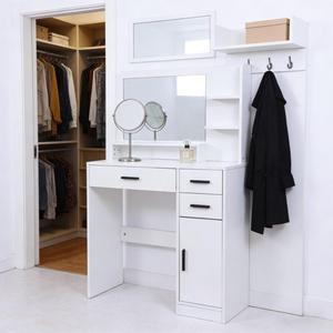 Modern Large <strong>Standing</strong> Wood <strong>Dressing</strong> Vanity <strong>Table</strong> 3-Color Lighting Modes Adjustable Brightness 2 Drawers for Bedroom Hotel Use - Product Image 6
