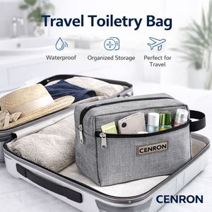 Bolsa de Viaje Portátil, Estuche de Maquillaje Moderno, Organizador de Ducha con Cierre, Asa Suave, Capacidad Media, Color Piedra - Product Image 6