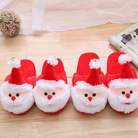 Pantoufles d'intérieur moelleuses pour femmes Pantoufles de chambre à coucher du père Noël Pantoufles de Noël