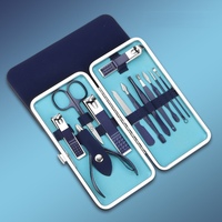 Kit de 12 outils de beauté professionnels personnalisés : lime à pieds, coupe-ongles, ciseaux de pédicure, kit de coupe, ensemble de manucure, boîte durable