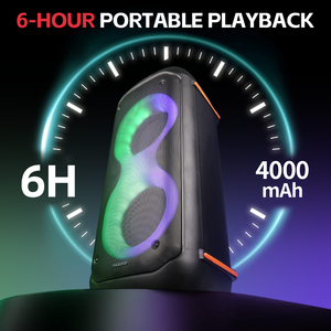 Microlab PT602W 6,5 pouces Haut-parleur portable de karaoké avec subwoofer et LED RGB sans fil, compatible extérieur et ordinateur - Product Image 6