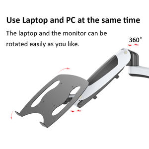 Brazo extraíble Soporte para computadora portátil Montaje en pared Soporte para computadora portátil Brazo largo Soporte para computadora portátil de movimiento completo de aluminio - Product Image 5