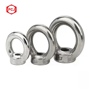 Wholesale DIN582 Stainless Steel 304 316 Lifting Eye Nut High Quality M6 M8 M10 M12 Forged Round Ring Shape Eye Nuts