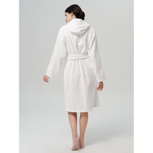 Peignoir en tissu éponge pour femme, long, doux, en peluche, longueur genou, avec poches, pour la douche et le spa - Product Image 2