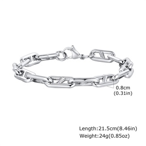 Bijoux Hip-hop Haut de Gamme Écologiques Hypoallergéniques pour Femme : Bracelet à Boucle en Acier Inoxydable Luxe Léger - Product Image 2