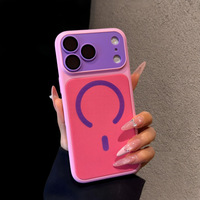 Étui de téléphone magnétique anti-chaleur et anti-chute avec texture en tissu color-block pour iPhone 18 Pro Max, 17 et 16.