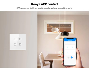 Nuevo Interruptor de Luz de Pared Táctil Kooyii WiFi Inteligente para Automatización del Hogar, 16A, Cristal, Neutro, UE/Reino Unido, 1-4 Botones, Compatible con <span class=keywords><strong>Alexa</strong></span> y <span class=keywords><strong>Google</strong></span> (2026) - Product Image 5