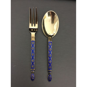 OEM Custom Made Cutlery Set with Golden Finished <b>Antique</b> Style Handmade Cutlery Set <b>For</b> <b>Sale</b> By Exporters - Product Image 1