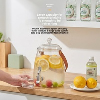Distributeur de boissons en plastique PET grande capacité, fontaine à eau froide, pichet à boisson pour réfrigérateur 5L, utilisation extérieure et domestique