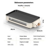 Machine à barbecue électrique multifonctionnelle pour intérieur/extérieur Prise américaine Plaque de gril antiadhésive en PTFE Gril électrique sans fumée sans fumée