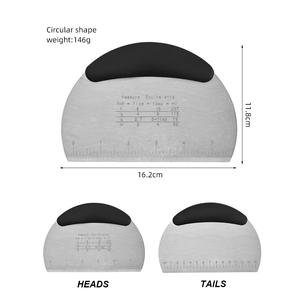 เครื่องตัดแป้งสแตนเลสแบบครึ่งวงกลมพร้อมเครื่องหมายวัดขนาด เครื่องมือทำขนมสำหรับการตัดและนวดแป้งอย่างแม่นยำ - Product Image 2