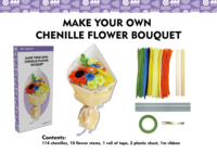 Kit de Création de Bouquet de Fleurs en Chenille DIY pour Enfants, Kit de Fabrication de Bouquet de Fleurs en Tiges de Crayon, Ensemble de Jouets Artisanaux DIY Faits à la Main