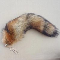 Vente en gros de queues de renard en fourrure véritable, grandes, de 40 cm, en cristal, moelleuses, pas chères, pour la décoration, porte-clés