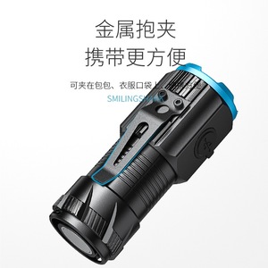 ไฟฉาย LED ขนาดเล็กแบบชาร์จได้ยี่ห้อ Smiling Shark พร้อมคลิปโลหะและไฟด้านข้างสำหรับกิจกรรมกลางแจ้ง - Product Image 1