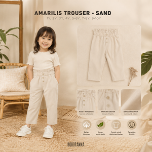 Pantalon en coton Amarilis, doux, respirant et au style décontracté, idéal pour les activités quotidiennes des filles. - Product Image 1