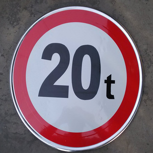 Panneau de signalisation routière en caoutchouc Longda, limite de poids 20t, panneau de sécurité routière, panneau circulaire réfléchissant en métal - Product Image 1