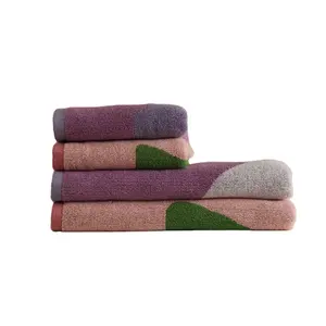 Tulip Pattern Series Absorbent Soft Yarn-dyed 35*35cm Hand Towel 35*76cm Sport Face Towel 70*140cm Beach Bath Towel