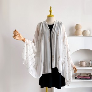 Écharpes et châles traditionnels, écharpe en soie blanche brodée 166*70cm, châle de mode pour femmes - Product Image 1
