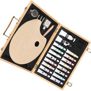 Fournitures artistiques de style <span class=keywords><strong>Daubigny</strong></span>, Kit de dessin solide avec pinceaux à peinture, Palette de peintures de couleur à l'eau Non toxique, pour enfants et adultes, 1 pièce - Product Image 1