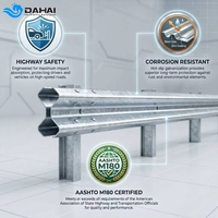 Sistema de Barrera de Seguridad para Carreteras Q235 Q345, Viga en W Galvanizada por Inmersión en Caliente, AASHTO EN1317, Anticorrosión, Barrera de Seguridad Vial