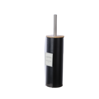 Brosse de toilette en gros durable à poils rigides, brosse WC moderne en acier noir mat avec manche extra long