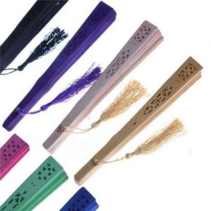 Éventail pliant vintage en bambou sculpté, parfumé, en bois chinois, décoratif pour mariages et fêtes, design ajouré antique - Product Image 2