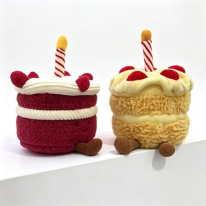Customized <b>Red</b> birthday cake plush,Birthday cake plush with <b>candle</b>,Yellow birthday cake plush - Product Image 3