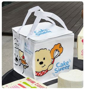 Disposable 4/6/8inch Recyclable Non-Woven Customizable Food <b>Snack</b> Milk Birthday Cake Insulation <b>Bag</b> Flexiloop Handle Aluminum - Product Image 6