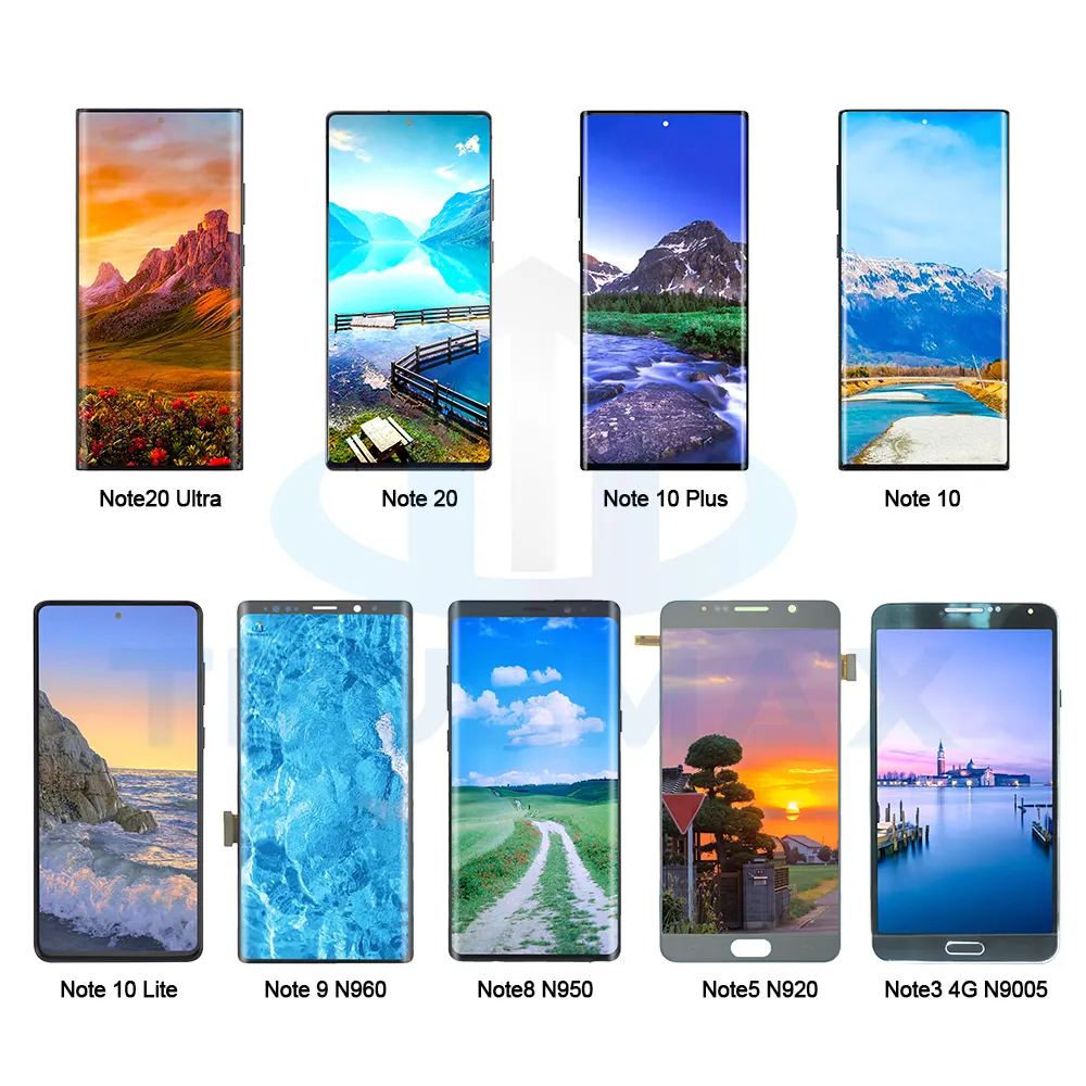 โทรศัพท์มือถือ lcds สำหรับ Samsung Galaxy Note 3 4 5 7 8 9 10 Plus 10 + Lite 5g 20 ultra Note10 + อะไหล่หน้าจอ Note20