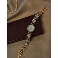 Montre Femme LSVTR J116 Tendance Luxe Léger Quartz Jeune Femme Bracelet Perles d'Imitation pour Montre-Bracelet Féminine - Ventes Flash