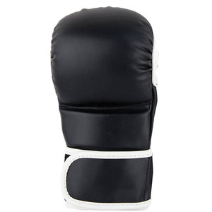 ถุงมือ MMA ระดับมืออาชีพ หนังแท้ กันลื่น กันน้ำ แบบเปิดนิ้ว ปิดด้วยแถบตีนตุ๊กแก ใช้ได้ทั้งชายและหญิง รับผลิตแบบ OEM/ODM สำหรับการฝึกซ้อม - Product Image 2