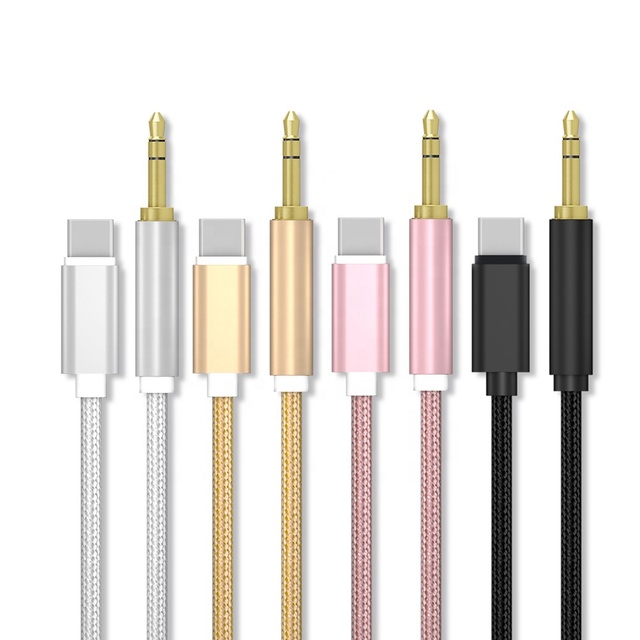 Type C to 3.5mm Jack Aux Cable USB C to 3.5mm Headphones Audio Adapter Car Headphone Speaker Aux Cable for Samsung S20