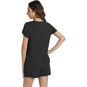 Conjunto de pijama de viscosa de bambú para mujer WiWi, camiseta de manga corta y pantalones cortos, ropa de dormir S-XXL - Product Image 4