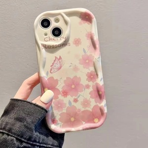 Coque <span class=keywords><strong>de</strong></span> téléphone portable en silicone TPU avec motif <span class=keywords><strong>de</strong></span> fleurs <span class=keywords><strong>de</strong></span> cerisier et papillons, bord ondulé, pour <span class=keywords><strong>iPhone</strong></span> X Xr Xs <span class=keywords><strong>11</strong></span> 12 13 14 15 16 17 - Product Image 2