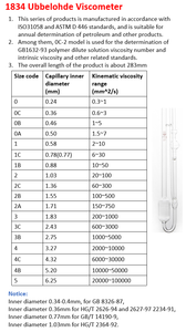 เครื่องวัดความหนืดของเส้นเลือดฝอย,ท่อ <span class=keywords><strong>Ubbelohde</strong></span> <span class=keywords><strong>Viscometer</strong></span> ปี1834 - Product Image 4