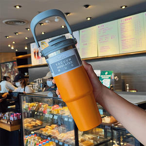 Botella de Agua de Acero Inoxidable de 30 Onzas y 890 ml con Asa Grande, Portátil para Hombre y Mujer, Taza de Café Ice Bully, Termo, Taza Doble al Vacío - Product Image 5