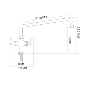 Robinet de cuisine moderne en laiton chromé robuste avec bec pivotant à 360 degrés, commande à double levier, nettoyage rapide, cartouche céramique - Product Image 2
