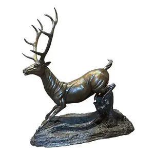 直接从制造商定制青铜鹿和骆驼动物雕塑户外使用耐用铸造技术