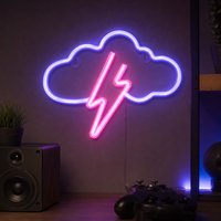 Letrero Luminoso LED de Neón Flexible con Diseño de Nube, Decorativo y Moderno, Personalizado, con Clasificación IP67, para Pared, Luz Blanca Cálida de 3000K, Alimentado por USB, para Dormitorio