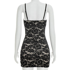 Viviblook D26DS062 Vestido de Verano para Mujer, Nuevo Vestido Sexy de Encaje sin Mangas, Ajustado, Mini, Informal, para Fiestas - Product Image 5