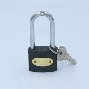 75mm भारी शुल्क pujiang ग्रे रंग चित्रित डबल लॉक बड़ी कुंजी कठोर हथकड़ी लोहा ताला - Product Image 4