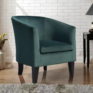 现代客厅休息室软垫深灰色织物扶手椅